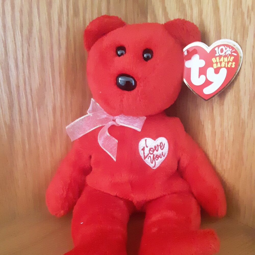 TY Beanie Baby "SECRET" I Love You -  10 Year Bear